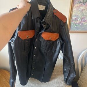 Ritual Vintage 
National leather snap Jacket 
1990’
Size S-M
New with tags